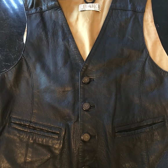 VTG MENS LEATHER VEST SIZE L - Picture 3 of 6